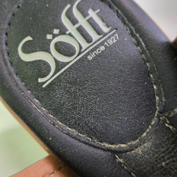 Sofft Black Leather Comfort Sandals Size 7M - Picture 6 of 7
